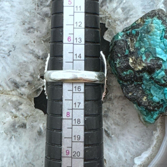 Sterling Silver Southwestern Style Turquoise Bar Ring Size 7 For Women - Picture 10 of 10
